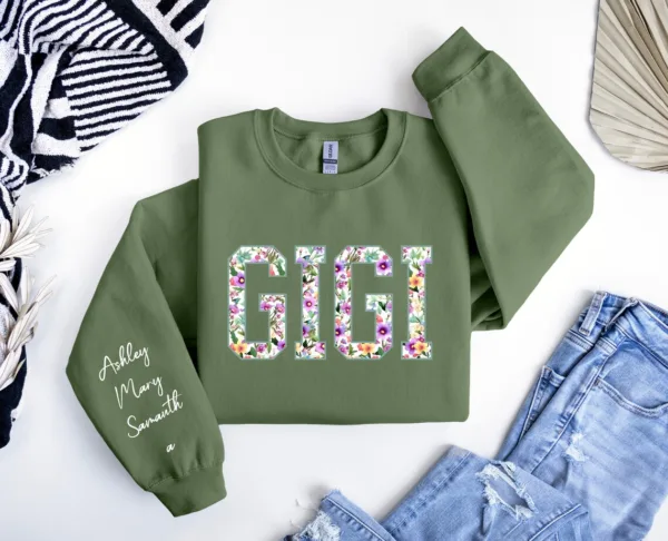 Personalized-Gigi-Sweatshirt-with-Names-on-Sleeve-Custom-Gigi-Sweater-Gif-for-Nana-Gift-for-Grandma-Grandmother-Hoodie-Mommy-Gift-1.jpg Personalized Gigi Sweatshirt with Names on Sleeve, Custom Gigi Sweater, Mothers Day, Gift for Gigi