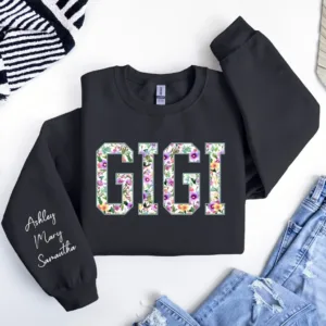 Personalized-Gigi-Sweatshirt-with-Names-on-Sleeve-Custom-Gigi-Sweater-Gif-for-Nana-Gift-for-Grandma-Grandmother-Hoodie-Mommy-Gift-3.jpg Personalized Gigi Sweatshirt with Names on Sleeve, Custom Gigi Sweater, Mothers Day, Gift for Gigi