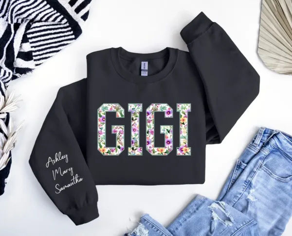 Personalized-Gigi-Sweatshirt-with-Names-on-Sleeve-Custom-Gigi-Sweater-Gif-for-Nana-Gift-for-Grandma-Grandmother-Hoodie-Mommy-Gift-3.jpg Personalized Gigi Sweatshirt with Names on Sleeve, Custom Gigi Sweater, Mothers Day, Gift for Gigi