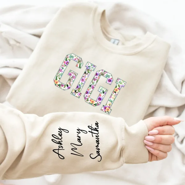 Personalized-Gigi-Sweatshirt-with-Names-on-Sleeve-Custom-Gigi-Sweater-Gif-for-Nana-Gift-for-Grandma-Grandmother-Hoodie-Mommy-Gift-4.jpg Personalized Gigi Sweatshirt with Names on Sleeve, Custom Gigi Sweater, Mothers Day, Gift for Gigi