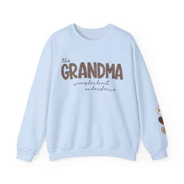 Personalized-Grandma-Sweatshirt-With-Kids-Names-Grandma-Crewneck-I-Wear-My-Heart-On-My-Sleeve-Grammy-Sweater-Gift-from-Grand-Kids-3.png Personalized This Grandma Wears Her Heart on Her Sleeve Sweatshirt, Custom Kids Name on Sleeve, Mothers Day Gift, Gift for Grandma Sweatshirt
