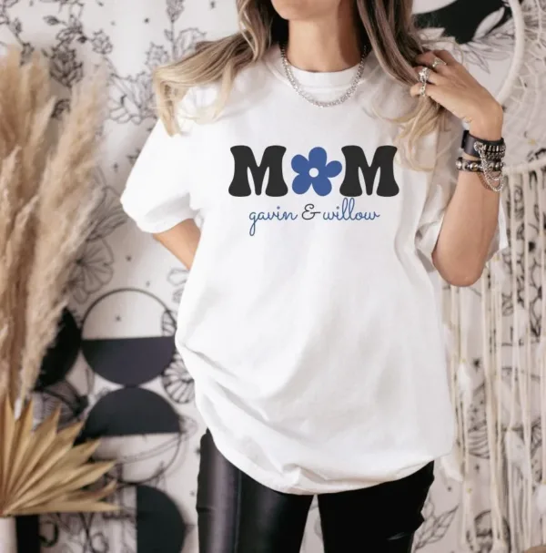 Personalized Mama T-shirt, Custom Mama Shirt, Mom Shirt With Names, Mother's Day Gift