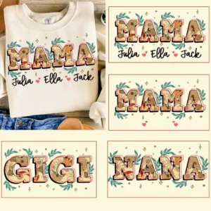 Mother's Day Gift: Mama Life & Love Designs – Personalized Mama Sweatshirt with Kids' Names