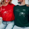 Player-1-Player-2-Matching-Sweatshirt-1.webp Player 1 & Player 2 Matching Sweatshirt, Love Couple Shirt, Matching Couple Sweatshirt, Personalized Anniversary Shirt