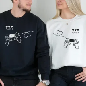Player 1 & Player 2 Matching Sweatshirt, Love Couple Shirt, Matching Couple Sweatshirt, Personalized Anniversary Shirt