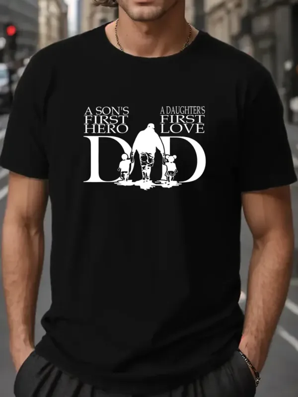 Plus-Size-Mens-DAD-Graphic-Print-1.webp Men's Dad Graphic Print T-shirt For Summer, Trendy Casual Leisurewear Tees