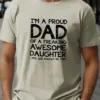 Men's Proud Dad Cozy Fit T-Shirt - Comfortable Polyester, Geometric Print, Round Neck, Machine Washable