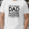 Men's Proud Dad Cozy Fit T-Shirt - Comfortable Polyester, Geometric Print, Round Neck, Machine Washable