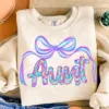 Gift for Mother's Day: Preppy Floral Glitter Mama Design Sweatshirt, Coquette, Retro Boho Vibe