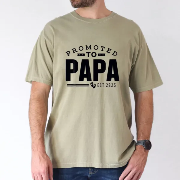 Promoted To Papa, Est 2025 T-shirt, Dad Gift, The Best Father's Day Gift