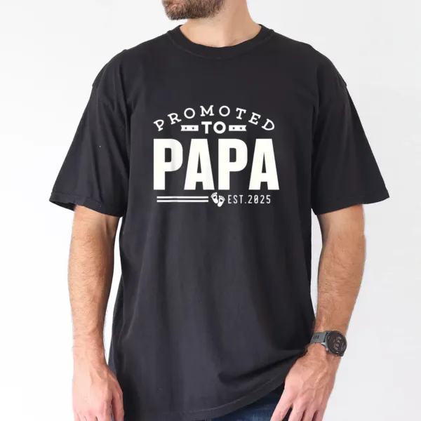 Promoted To Papa, Est 2025 T-shirt, Dad Gift, The Best Father's Day Gift