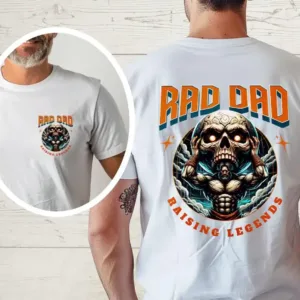 Rad Dad Raising legends Graphic T-Shirt, Dad Skull, First Fathers Day Present, Papa Of Boys, Husband Gift, Dad Gift, Vintage T-Shirt