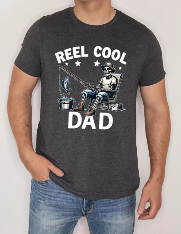 Reel-Cool-Dad-Fishing-Shirt-Funny-Skeleton-Dad-Tee-1.webp Reel Cool Dad Fishing Shirt, Funny Skeleton Dad Tee, Father's Day Gift for Fishermen, Cool Dad Gift, Fishing Lover Shirt, Fishing Joke Shirt