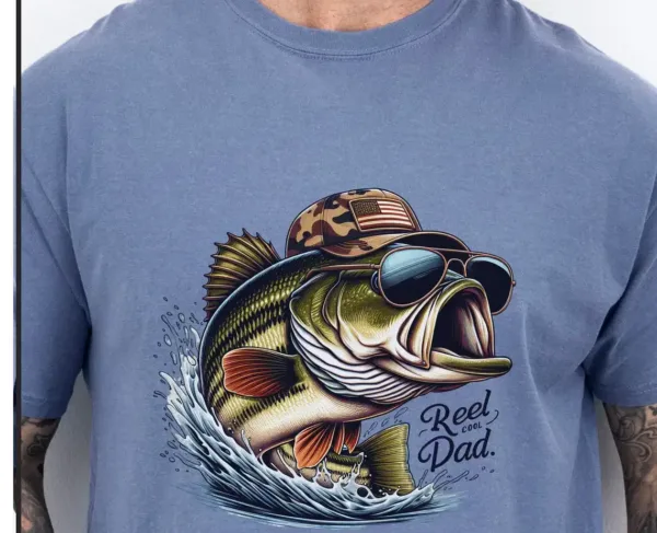 Reel-Cool-Dad-Shirt-2.webp Reel Cool Dad, Bonus Dad, Fishing Dad T-Shirt, Father's Day Shirt, Camouflage Reel Cool Dad, Camo Fishing Rod Shirt, Gift for Dad