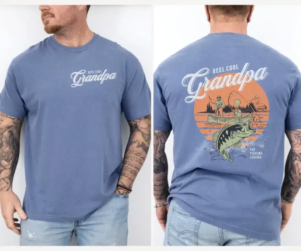 Reel-Cool-Grandpa-Fishing-Retro-Shirt-1.webp Reel Cool Grandpa Fishing Retro Shirt, Fishing Gift for Grandpa, Fishing Grandpa Funny T-shirt, Father's Day Gift