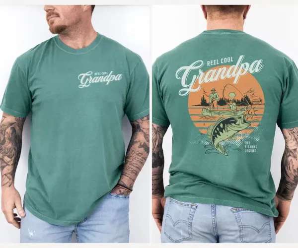 Reel-Cool-Grandpa-Fishing-Retro-Shirt-2.webp Reel Cool Grandpa Fishing Retro Shirt, Fishing Gift for Grandpa, Fishing Grandpa Funny T-shirt, Father's Day Gift