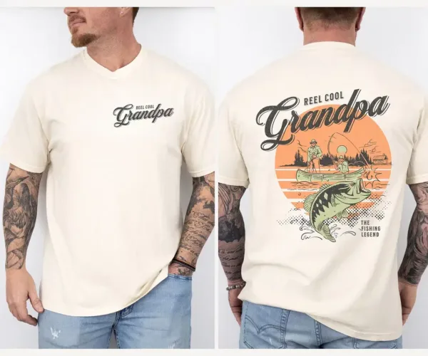 Reel-Cool-Grandpa-Fishing-Retro-Shirt-3.webp Reel Cool Grandpa Fishing Retro Shirt, Fishing Gift for Grandpa, Fishing Grandpa Funny T-shirt, Father's Day Gift