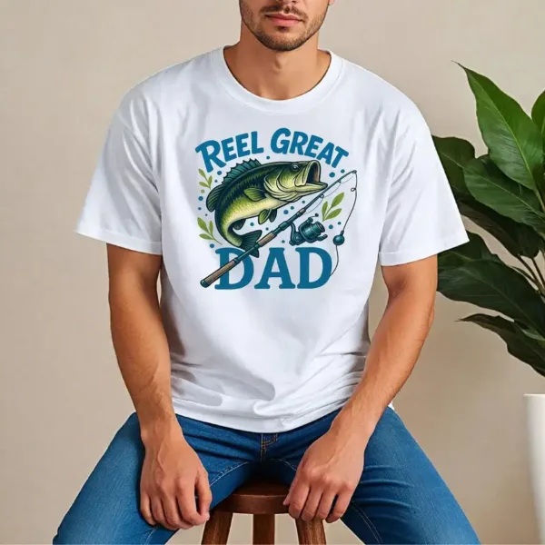 Reel-Great-Dad-Fishing-Shirt-1.webp Reel Great Dad Fishing Shirt - Funny Father's Day Gift for Dad - Bass Fish T-Shirt - Gift for Fisherman Dad
