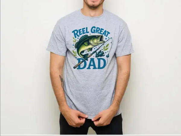 Reel-Great-Dad-Fishing-Shirt-3.webp Reel Great Dad Fishing Shirt - Funny Father's Day Gift for Dad - Bass Fish T-Shirt - Gift for Fisherman Dad