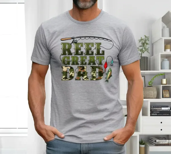 Reel-Great-Dad-Shirt-Fisher-Daddy-Shirt-1.webp Reel Great Dad, Fisher Daddy T-Shirt, Funny Fishing Dada Shirt, Camouflage Reel Great Daddy Shirt, Fathers Day Gift, Gift For Fisher Dad