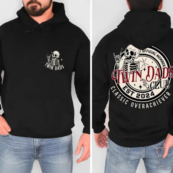 Retro Dad of Twins Shirt, Surprise Pregnancy Gift for Dad, Fathers Day Twin Dad Tee, Husband Twin Dad, Vintage Dad T-Shirt, Skeleton Tee