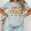 Softball Grandma Shirt, Custom Leopard Softball, Shirt for Nana from Kid Custom Name -  The Best Mothers Day Gift