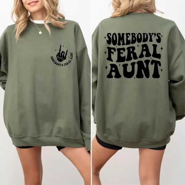 Somebodys-Feral-Aunt-shirt-2.webp Somebody's Feral Aunt Sweatshirt, Feral Aunt Gift, Funny Aunt, Family Gift Sweatshirt, Cute Family Gift, Cute Aunt Shirt, Cute Aunt Gift