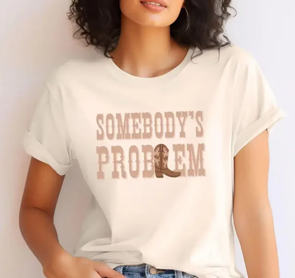 Somebodys-Problem-Matching-1.webp Somebody's Problem Matching Couple T-Shirt, Western Couples Shirt, Gifts for Couples, Country Music Shirt, Country Couples Shirt, Cowgirls Tee