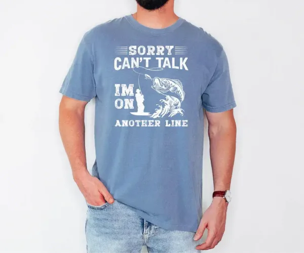 Sorry-Cant-Talk-Im-On-My-Other-Line-2.webp Sorry Can't Talk I'm On My Other Line, Fathers Day Gifted,Fishing Gift Shirt for Men, Fisherman Gift shirt for Husband or Grandpa, Father's Day