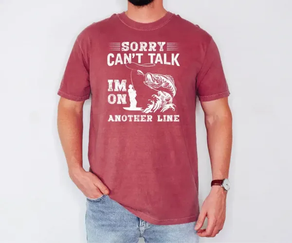Sorry-Cant-Talk-Im-On-My-Other-Line-3.webp Sorry Can't Talk I'm On My Other Line, Fathers Day Gifted,Fishing Gift Shirt for Men, Fisherman Gift shirt for Husband or Grandpa, Father's Day