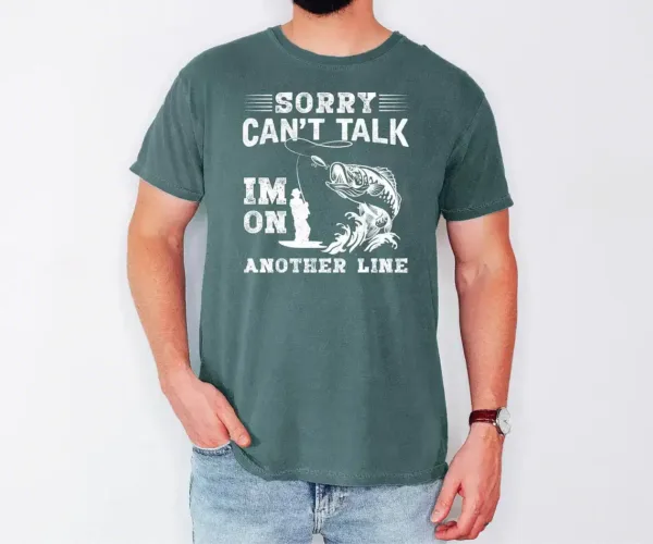 Sorry-Cant-Talk-Im-On-My-Other-Line-4.webp Sorry Can't Talk I'm On My Other Line, Fathers Day Gifted,Fishing Gift Shirt for Men, Fisherman Gift shirt for Husband or Grandpa, Father's Day
