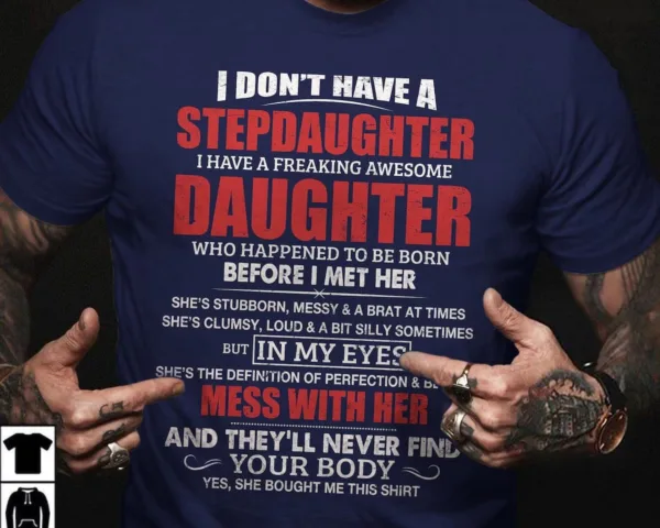 Stepdad Shirt, Fathers Day Gifts For Stepdad, Bonus Dad T shirt from Daughter, Funny Gifts For Bonus Dad, Stepdad Tee, Father's Day Shirts