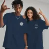 Couple Matching T-Shirt With Romantic Sun and Moon Print Design, The Best Family Matching Gift
