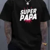 Super Dad Graphic Tee - Men'S Casual Summer T-Shirt with Soft Ribbed Collar, Slight Stretch, Perfect Father's Day Gift, Casual Summer Wear