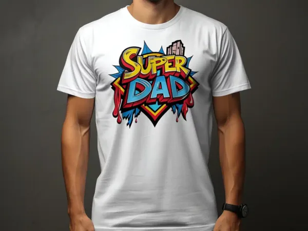 Super Dad T-Shirt, Father's Day Gift Idea, Comic Book Style Superhero Dad, Fun Graphic Tee for Dads, Cool Dad