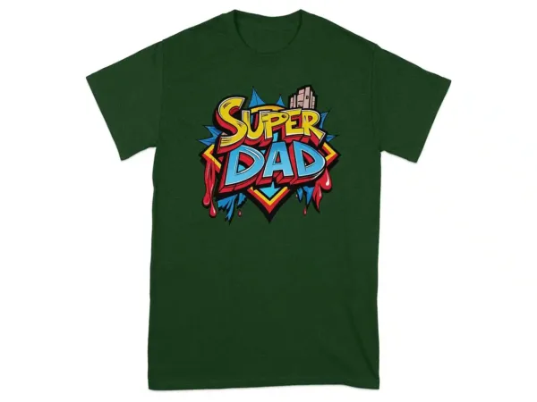 Super Dad T-Shirt, Father's Day Gift Idea, Comic Book Style Superhero Dad, Fun Graphic Tee for Dads, Cool Dad