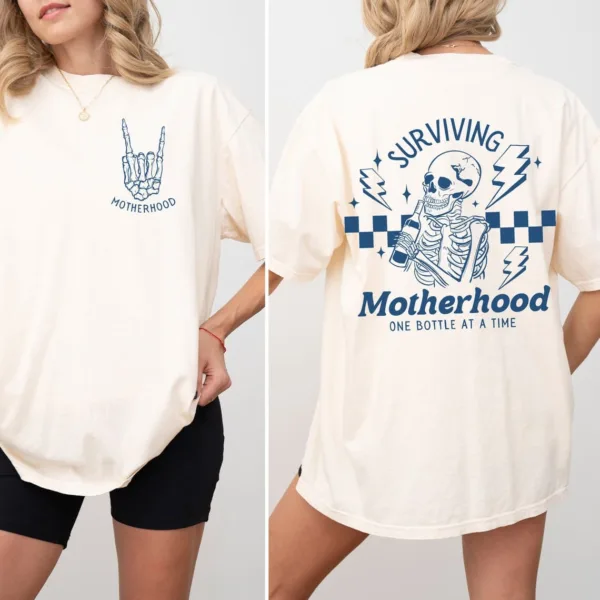 Surviving-Motherhood-Shirt-Funny-Mothers-Day-Gift-New-Mom-T-Shirt-Front-and-Back-Skeleton-Shirt-Drinking-Wife-Gift-Mama-Skull-Shirt-4-1.jpg Surviving Motherhood, Funny Mother's Day Gift, Front and Back Skeleton, Drinking Wife Gift T-Shirt, Happy Mother's Day, The Best Gift for Women