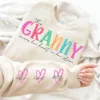 This Mama/Grandma/Nana Wears Her Heart On Her Sleeve, Custom Mama with Name Kids Sweatshirt-  The Best Mothers Day Gift