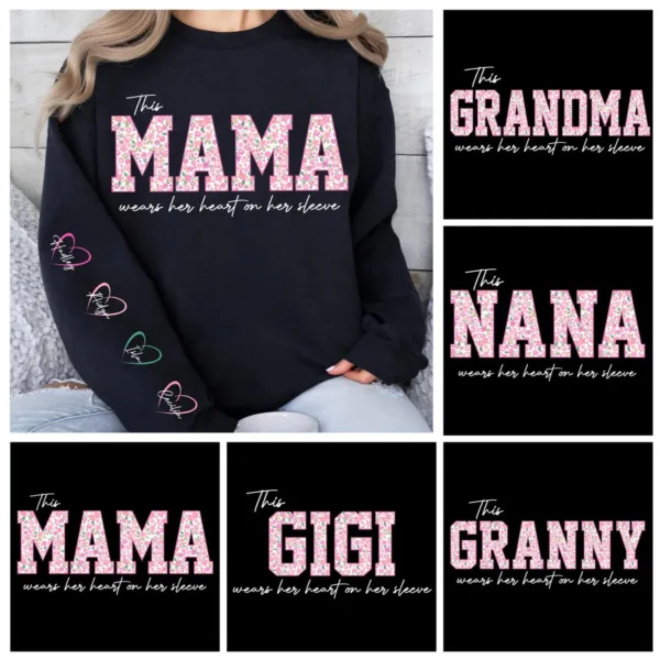 This-MamaGrandmaNana-Wears-Her-Heart-on-Her-Sleeve-Boho-Floral-Png-Mama-Bundle-Custom-Kids-Names-Mothers-Day-Gift-Digital-File-1-1.jpg This Mama/Grandma/Nana/Gigi Wears Her Heart On Her Sleeve, Custom Mama with Name Kids Sweatshirt- The Best Mothers Day Gift