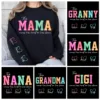 This Mama/Grandma/Nana Wears Her Heart on Her Sleeve, Custom Kids Names, The Best Mothers Day Gift