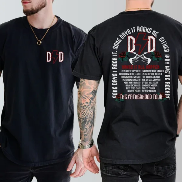 Trendy Dad Rock Shirt, Daddy Tour, Funny Fatherhood, Fathers Day Gift, Cool Trendy Dad Gifts, Badass Comfort Colors Dad T-Shirt