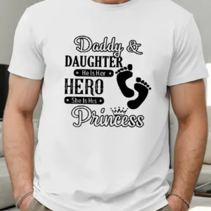Unique-Dad-And-Daughter-Bonding-Print-T-Shirt-2.webp Unique Dad And Daughter Bonding Print T-Shirt - Soft, Breathable, Casual Short Sleeve Tee For Men, Perfect Summer Wear, Great Gift Idea