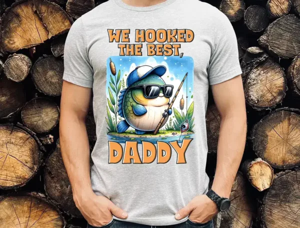 We Hooked the Best Daddy Shirt, Funny Fishing Dad T-Shirt, Father's Day Gift Idea, Cute Fish Design Tee, Father's Day Shirt