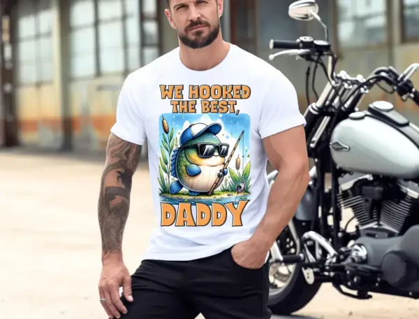 We Hooked the Best Daddy Shirt, Funny Fishing Dad T-Shirt, Father's Day Gift Idea, Cute Fish Design Tee, Father's Day Shirt