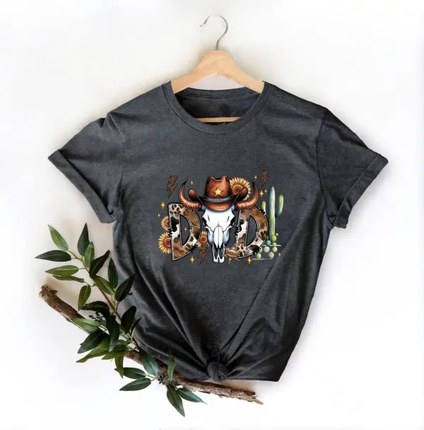Western Cowboy Dad Shirt ? Rustic Skull & Cactus Country Father Tee