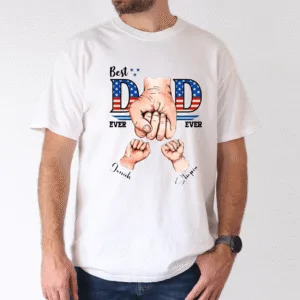 best-dad-ever-ever-custom-kids-names-usa-flag-shirt-1-1.png Best Dad Ever Ever, Custom Kids' Names USA Flag T-Shirt - The Best Father's Day Gift