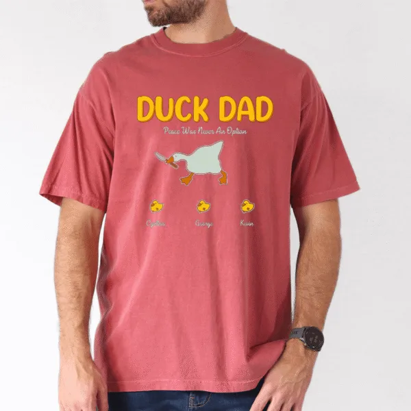 Duck Dad Shirt, Add Kids' Names, Cute Matching Family Tee