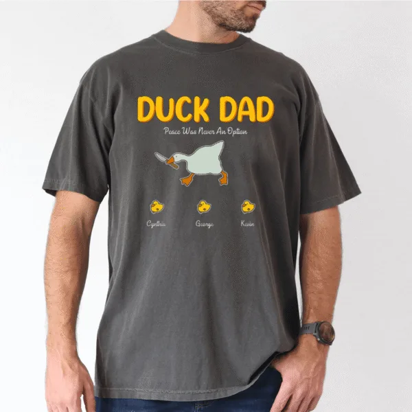 Duck Dad Shirt, Add Kids' Names, Cute Matching Family Tee
