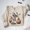 il_1140xN.6308623804_ahw9 Halloween Raccoon Sweatshirt, Halloween Spooky Season Crewneck, Raccoon Lover Shirt