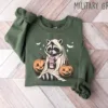 il_1140xN.6356689241_69oy Halloween Raccoon Sweatshirt, Halloween Spooky Season Crewneck, Raccoon Lover Shirt